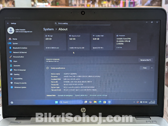 HP Elitebook 840 G3 core 5i 6Gen 256SSD